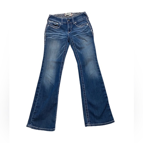 Ariat R.E.A.L. Mid Rise Stretch Entwined Boot Cut Jean - Picture 4 of 11